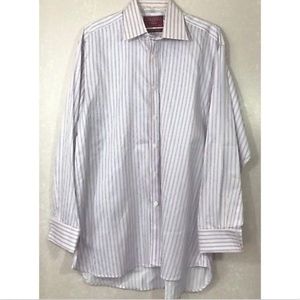 CHARLES TYRWHITT Cotton Button Front Striped Shirt 16.5